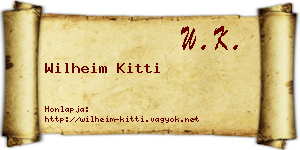 Wilheim Kitti névjegykártya